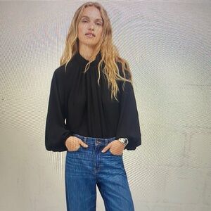 NWT!! Madewell Turtleneck Long Sleeve Top in Chiffon